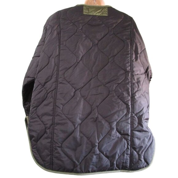 Aaron Amber Small Quilted Nylon Jacket Black Green Button Front NY Co New - Picture 2 of 16